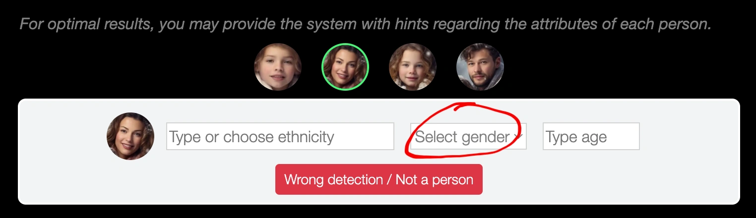 screenshot showing how to provide hints for person attributes