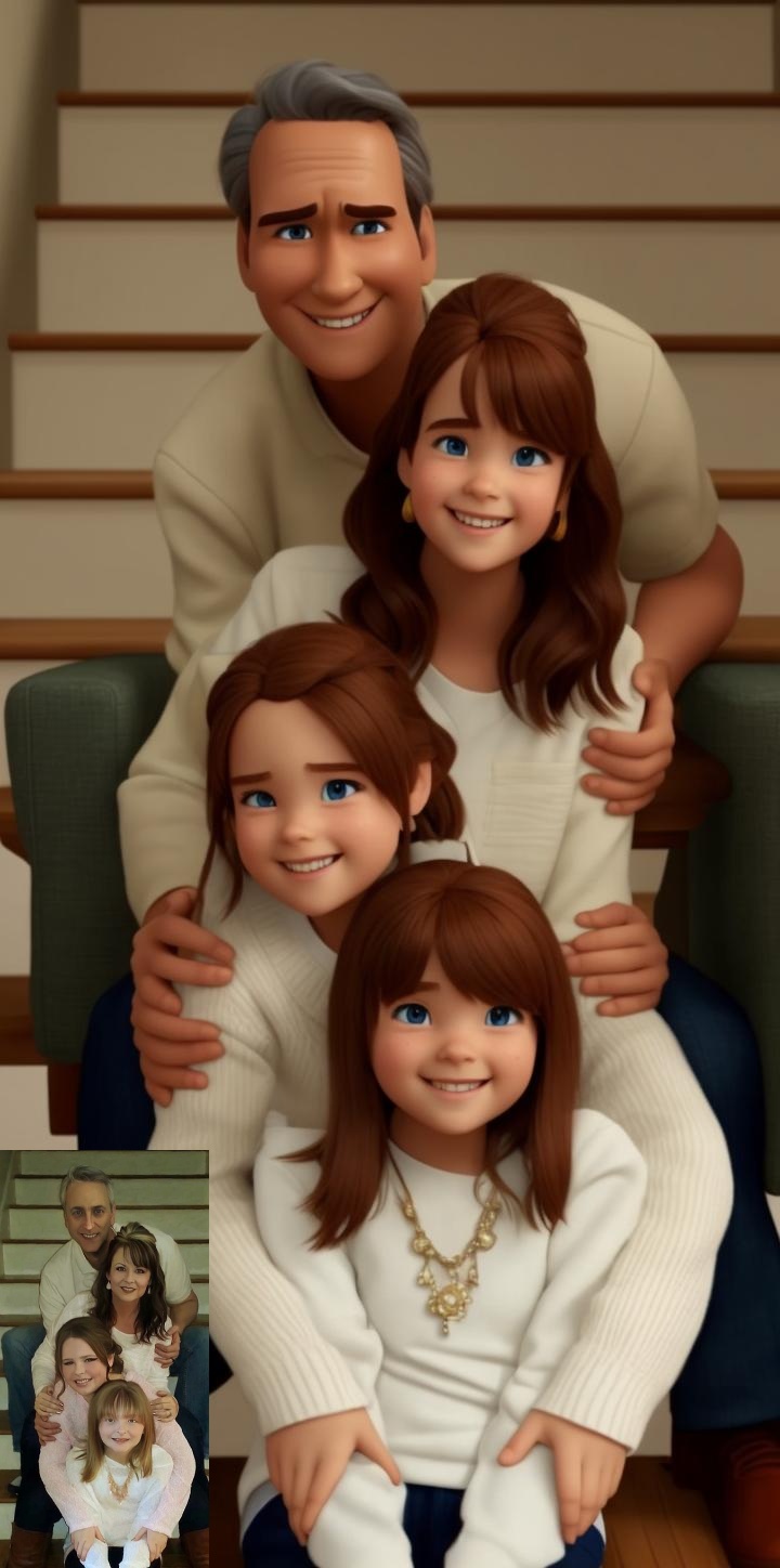 Family Photo to Cartoon Characters