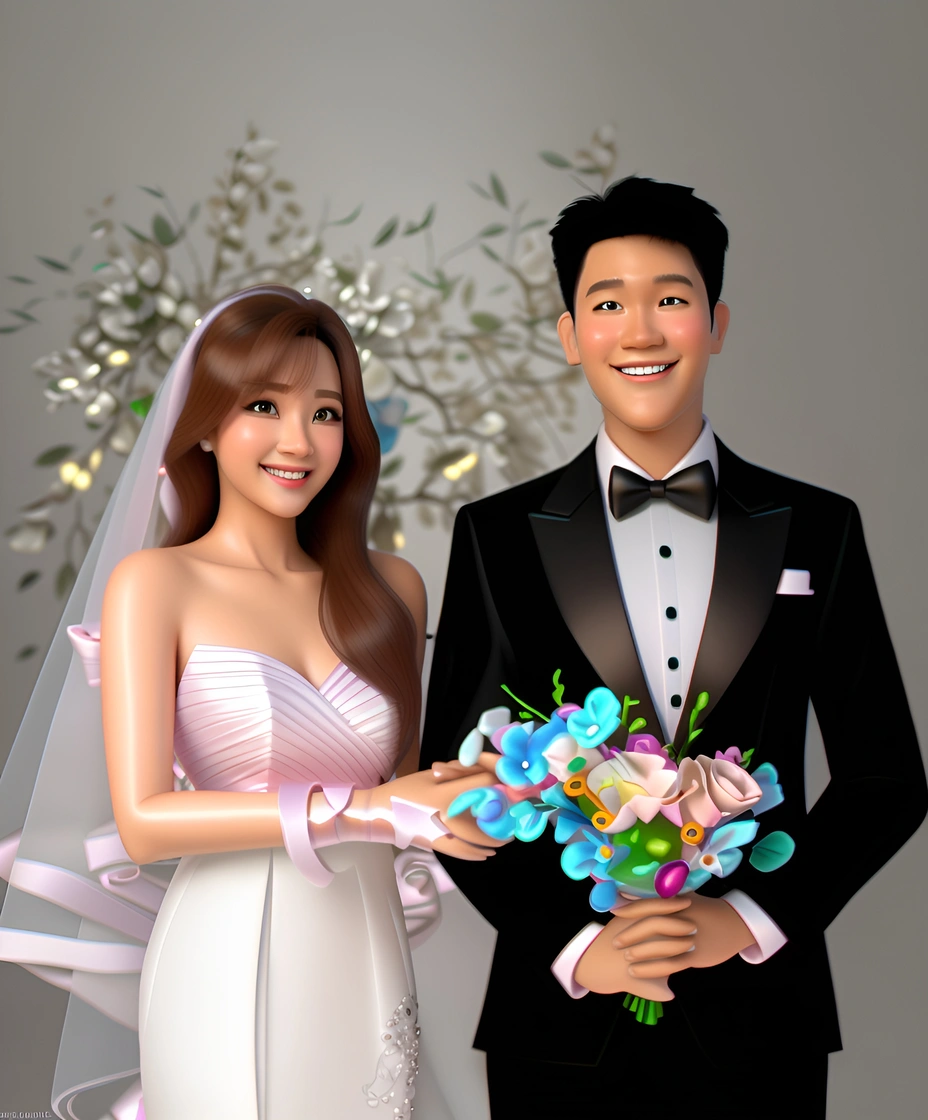 Photo de mariage à Cartoon 3D