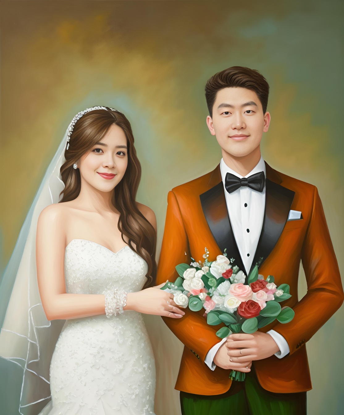 Wedding Photo to Oil Painting