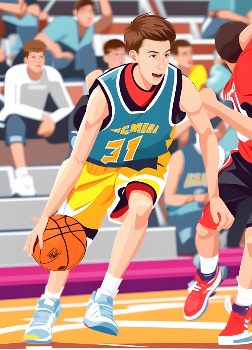 turns sports (basketball) photo into vector art (illustration)