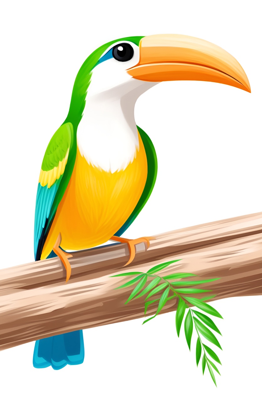 Caricature of a bird, created from a reference photo by generative AI similar as MidJourney and ChatGPT