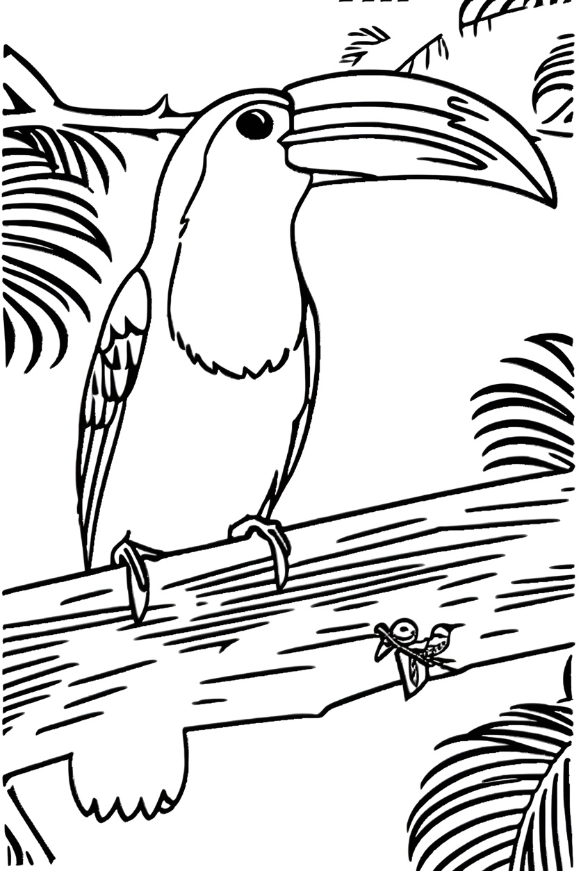 A bird coloring page made from personal photo