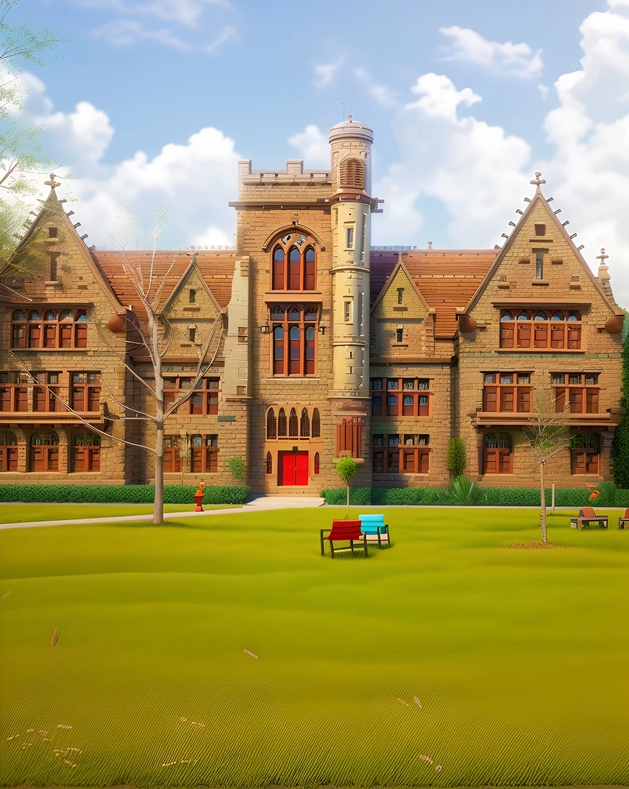 turn campus photo into 3D cartoon