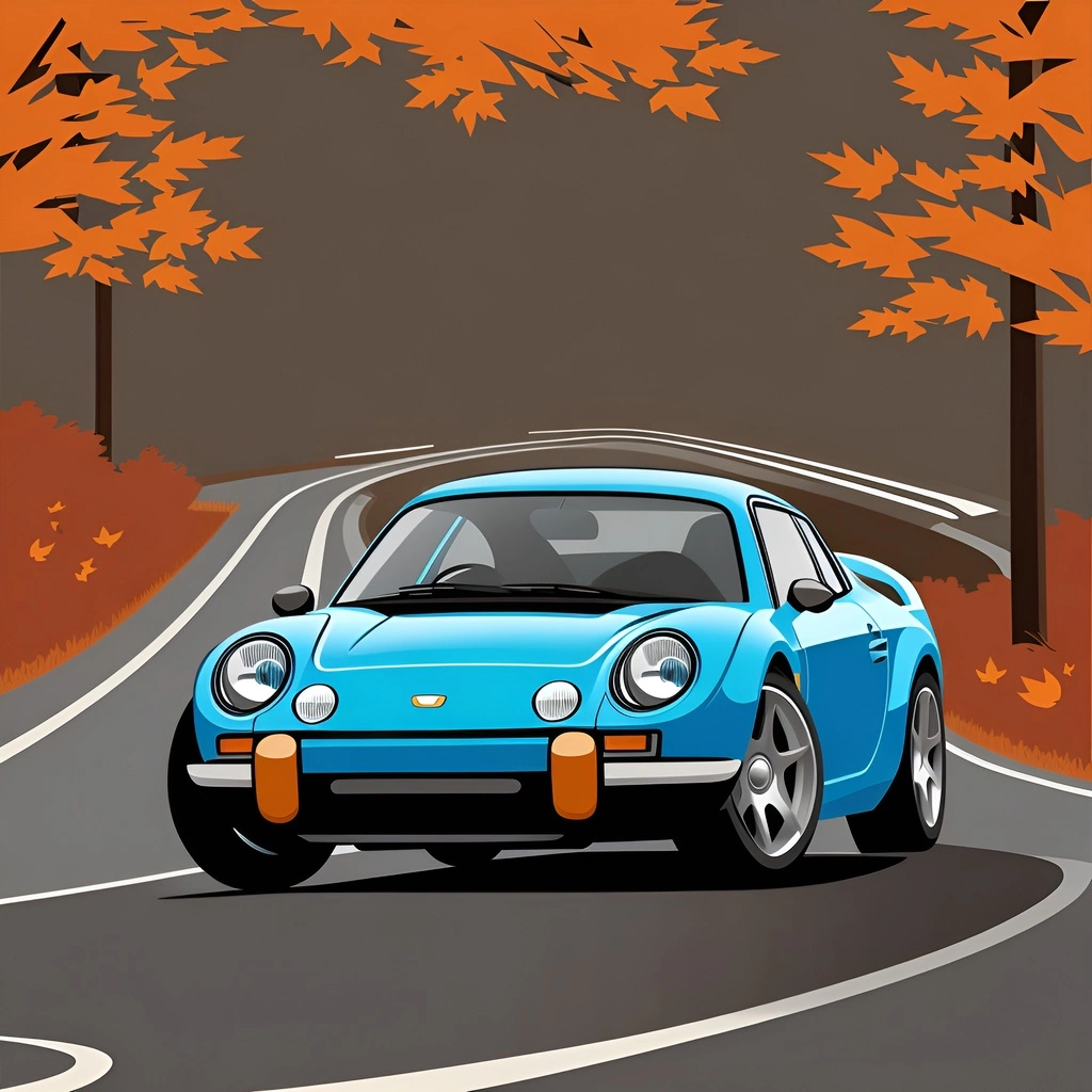 Vector Art of a Car, créé à partir d'une photo de référence par Generative Ai similaire à MidJourney et Chatgpt