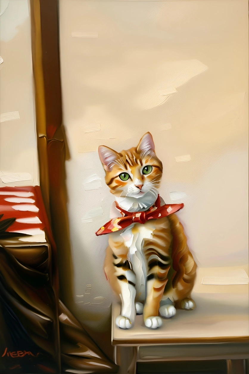 customized cat oil painting from photo