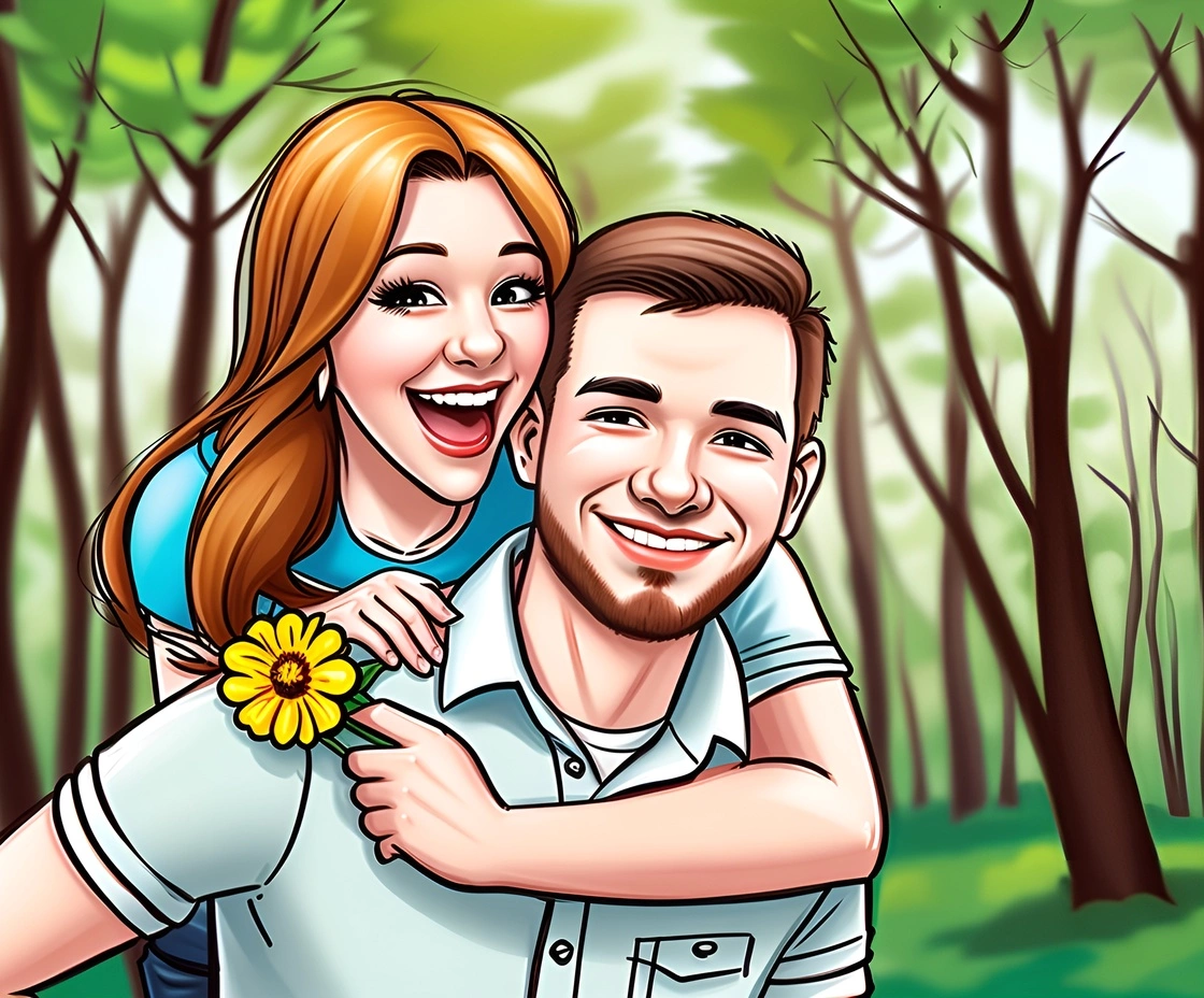 Wedding Photo to Caricature Drawing