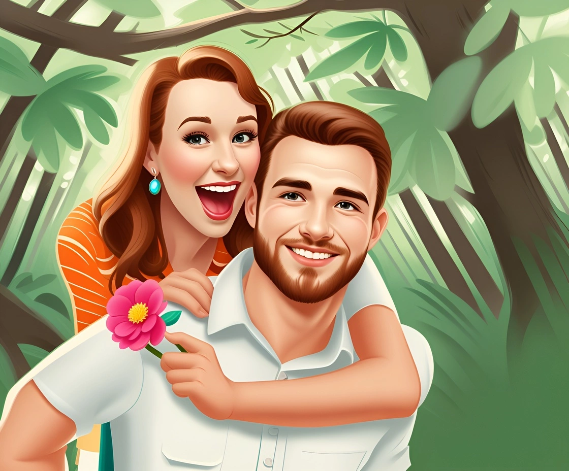 Wedding Photo to Cartoon Drawing