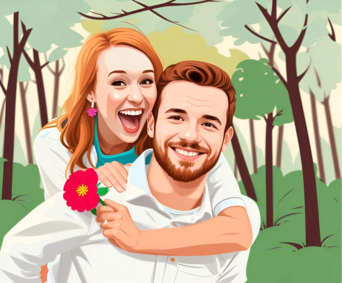 Photo de mariage à l'illustration