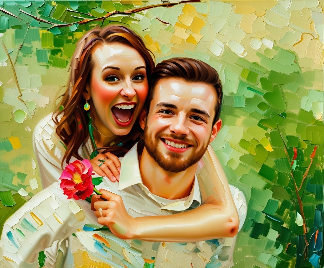 Photo de mariage à la peinture dynamique