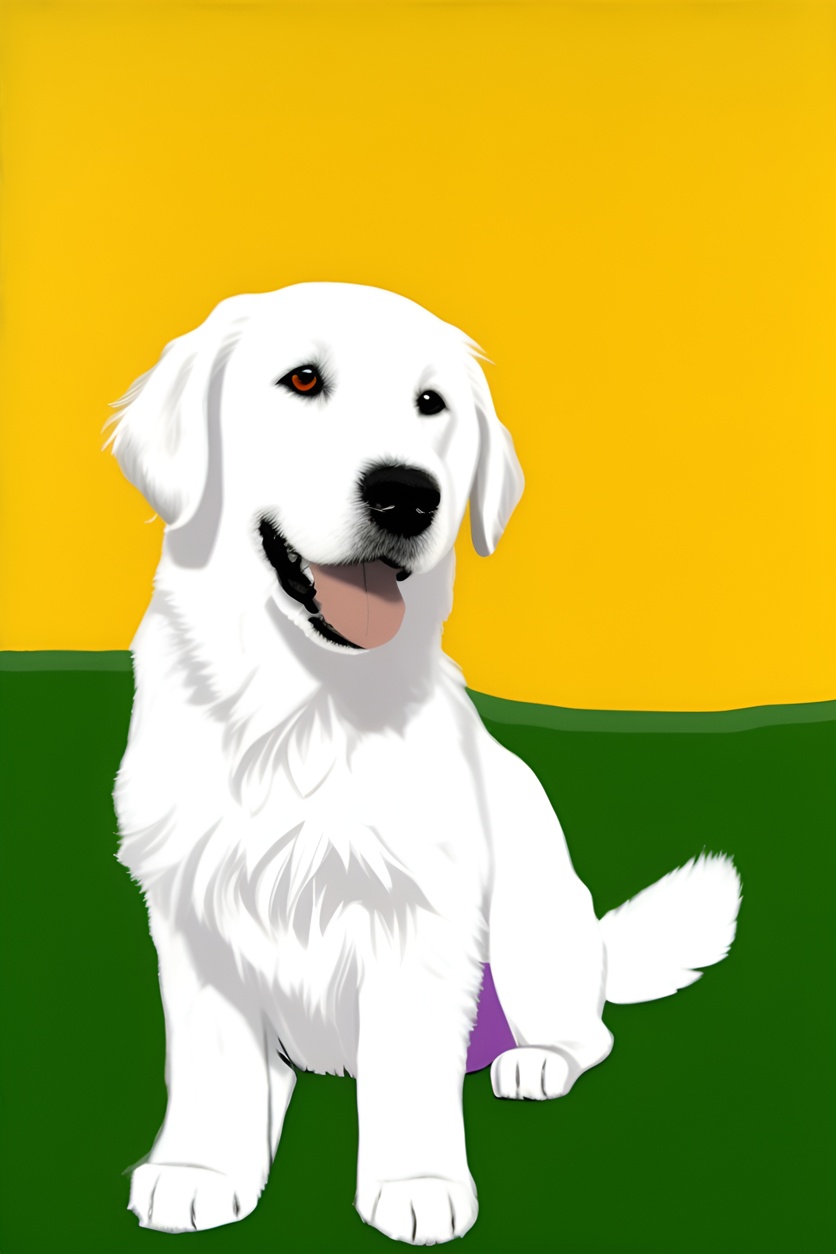 Pop art of a dog, created from a reference photo by generative AI similar as MidJourney and ChatGPT