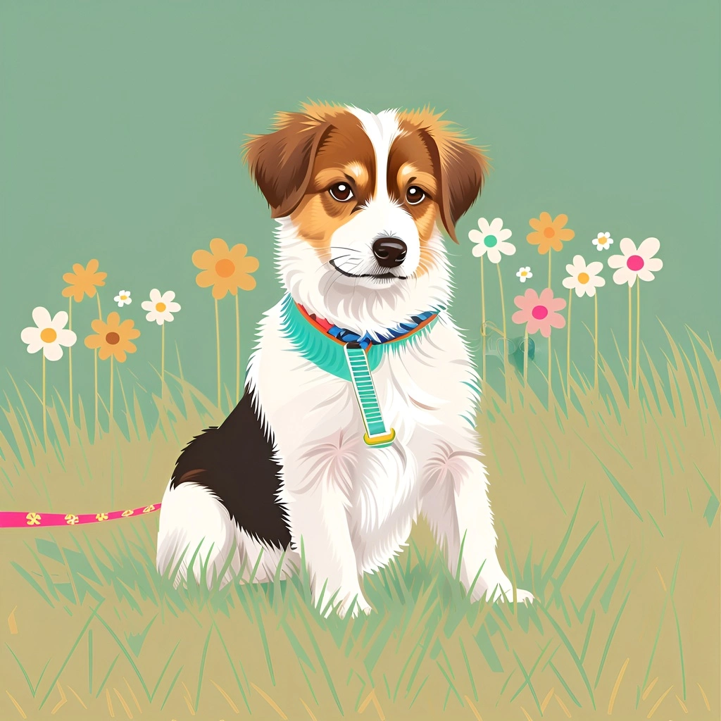 turns pets (dog) photo into vector art (illustration)