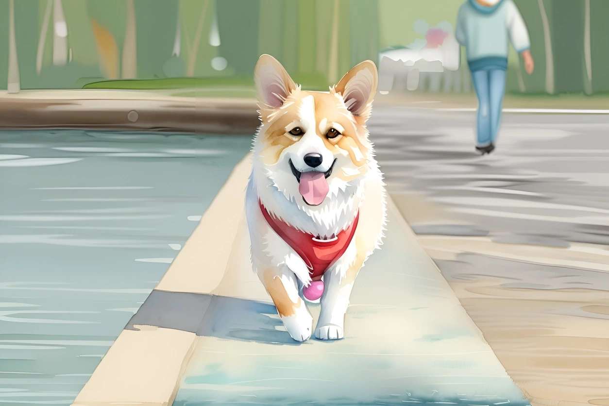 dog watercolor painting from photo, by generative AI similar as midjourney