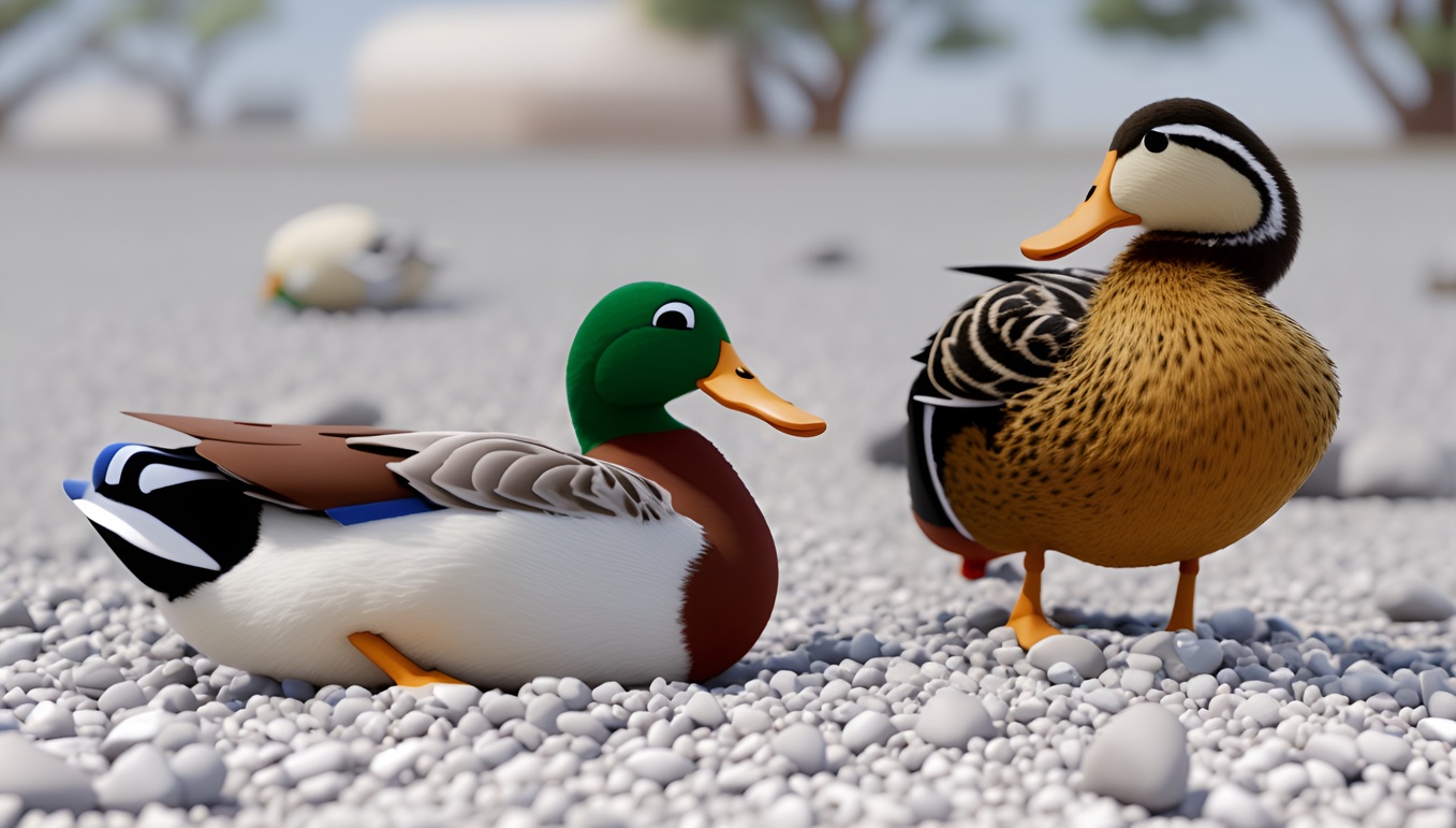 3D cartoon of ducks, created from a reference photo by generative AI similar as MidJourney and ChatGPT