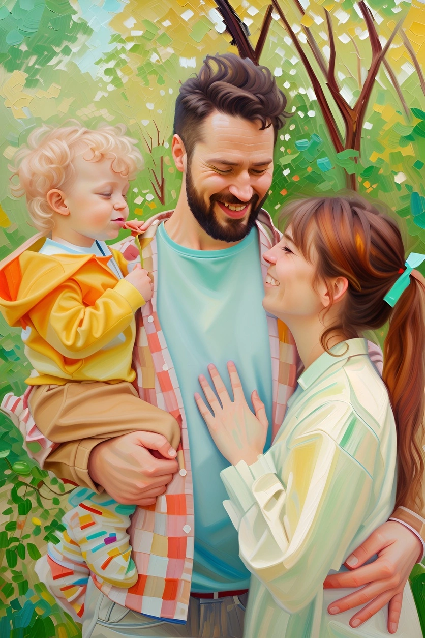 add vibrant touches to family photo