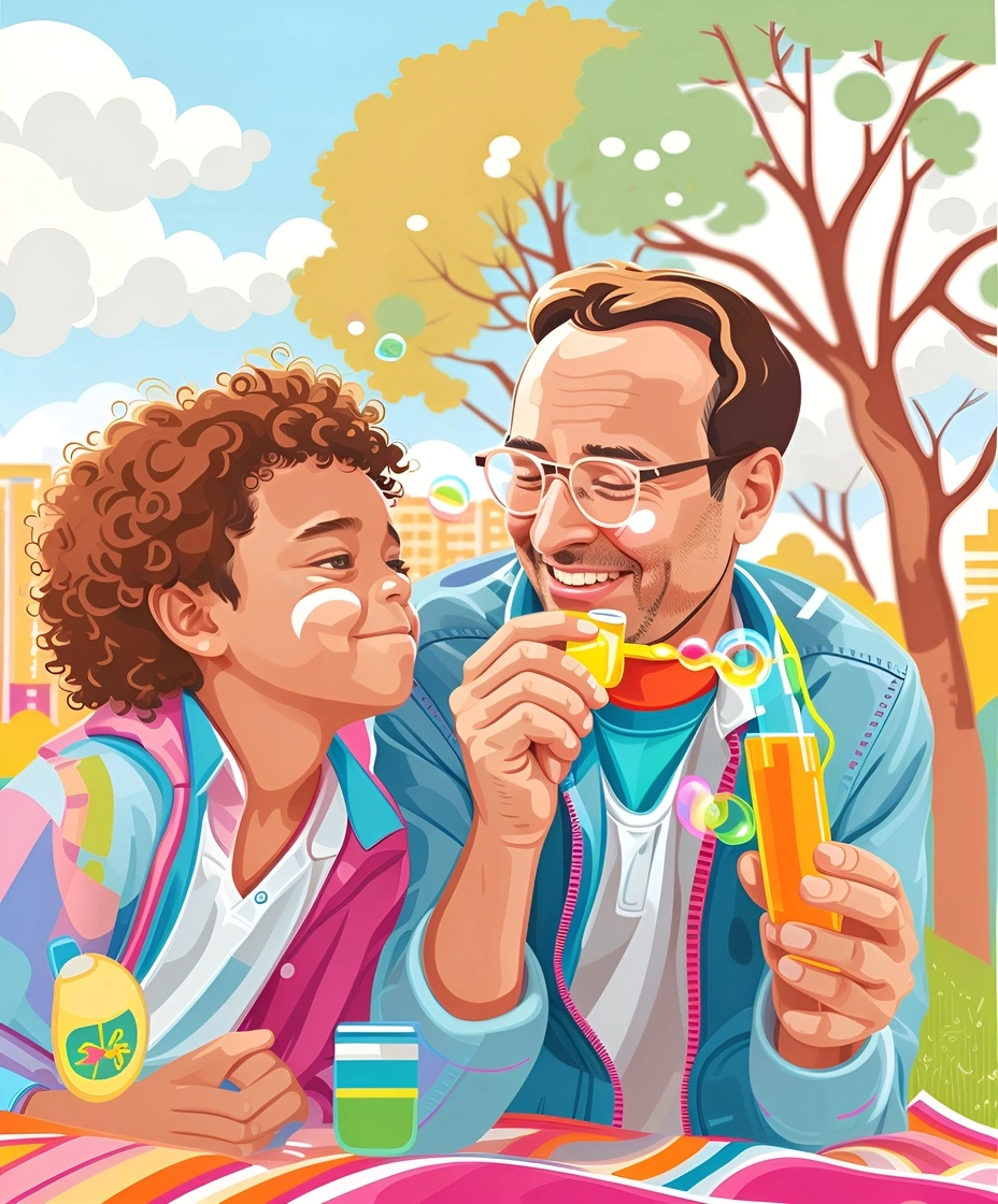 turns family photo into vector art (illustration)