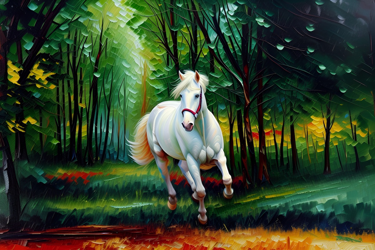 add vibrant touches to animal (horse) photo