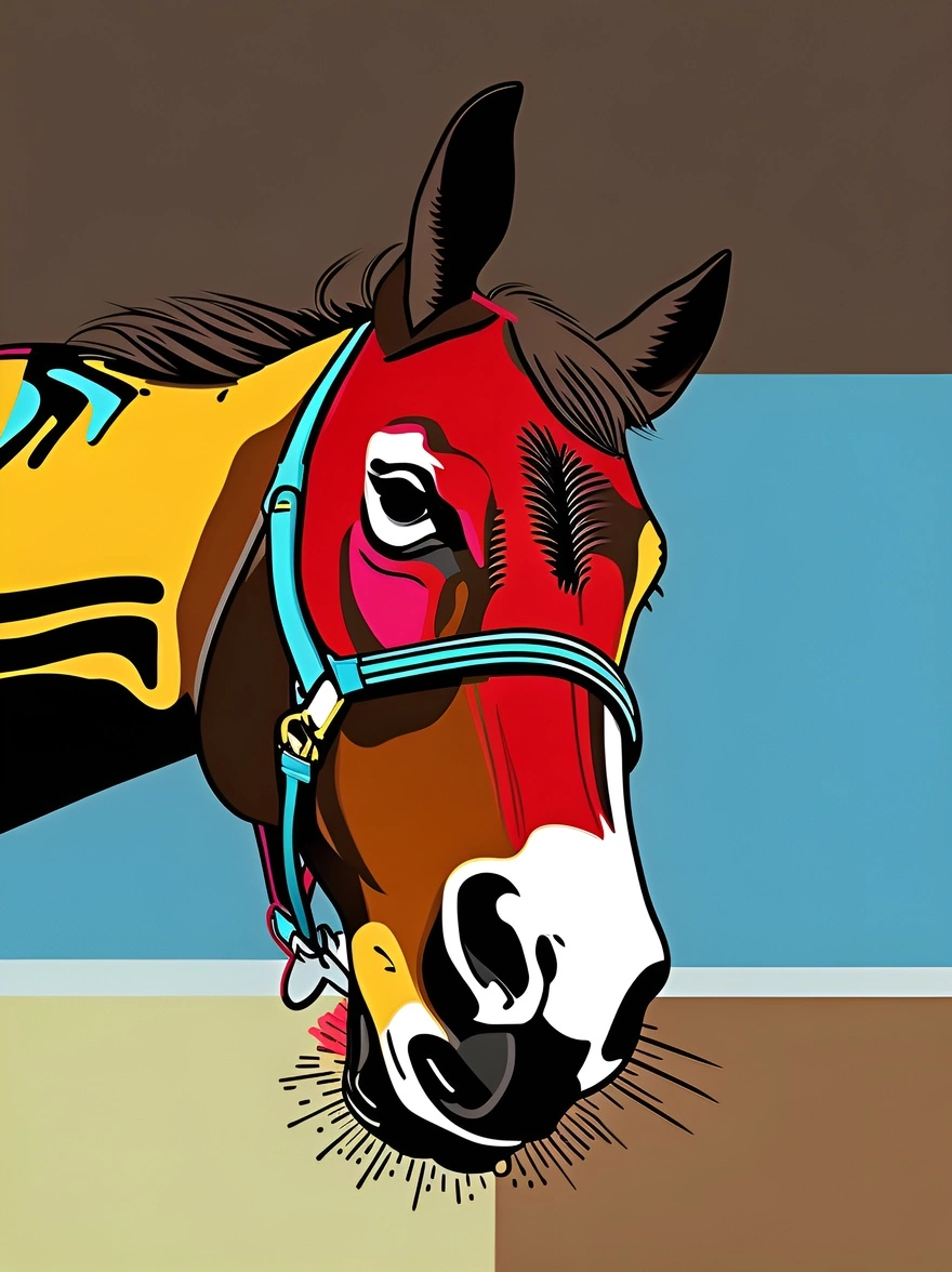 turn horse photo into pop art