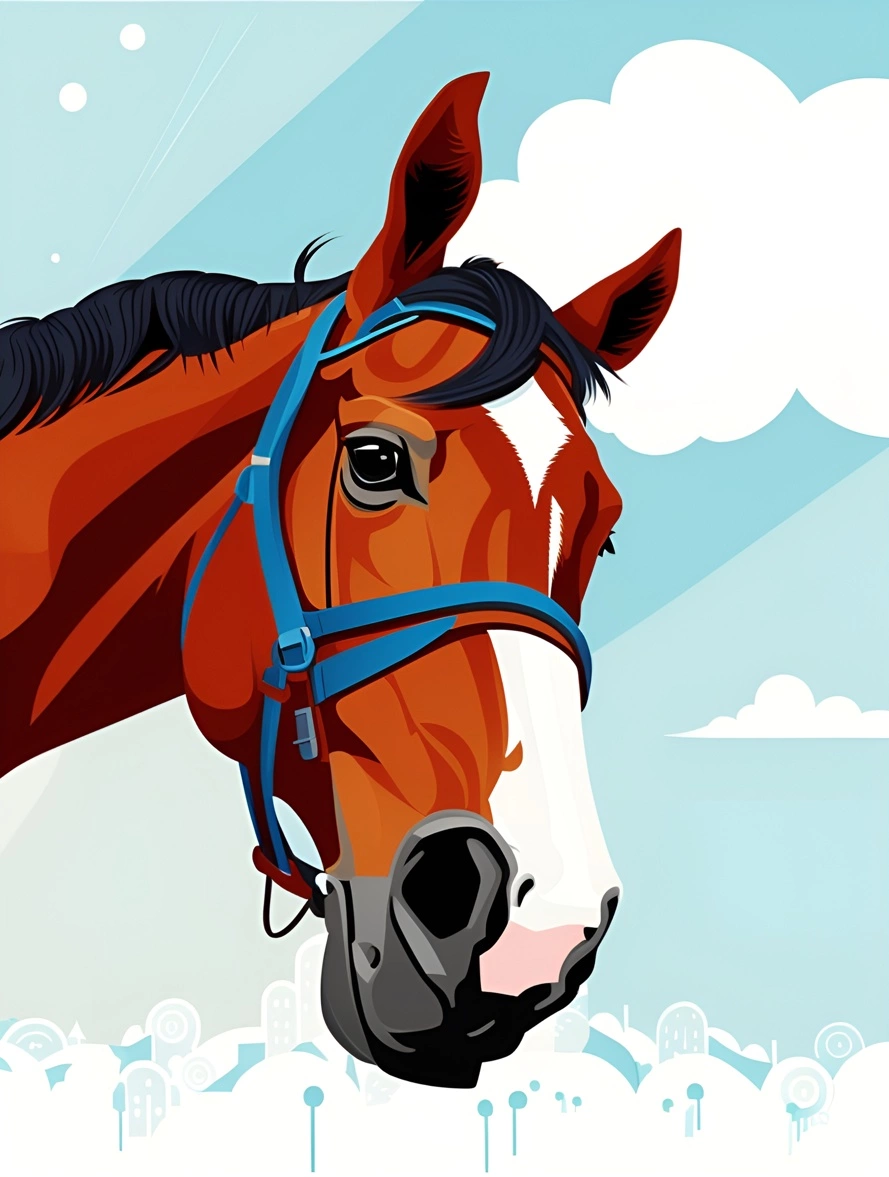 transforme la photo de cheval en art vectoriel (illustration)