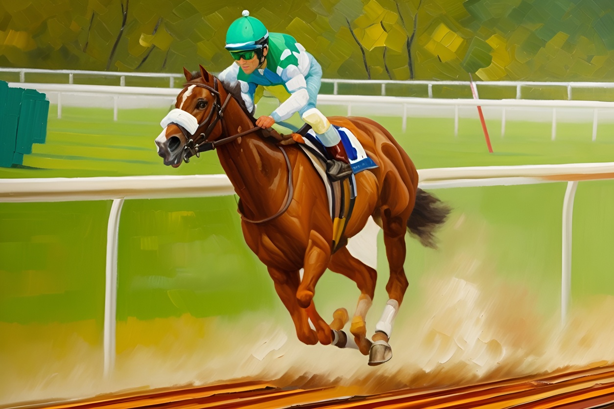 convert horse racing photo into oil painting, by generative AI similar as midjourney and ChatGPT