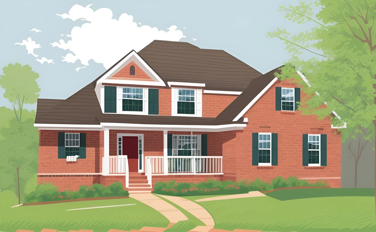 Vector Art Picture of a House, creata da una foto di riferimento da AI generativa simile a Midjourney e Chatgpt