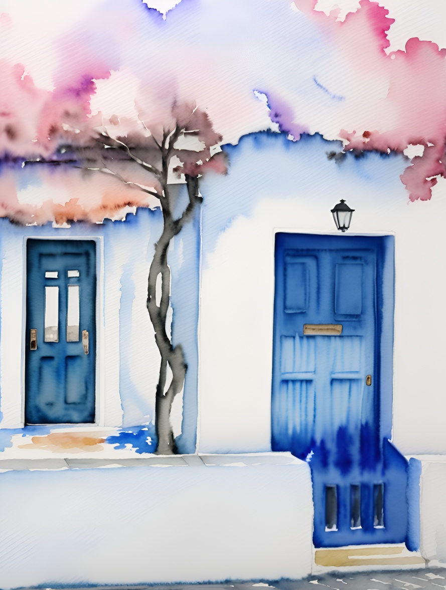 turns house photo into watercolor painting with AI