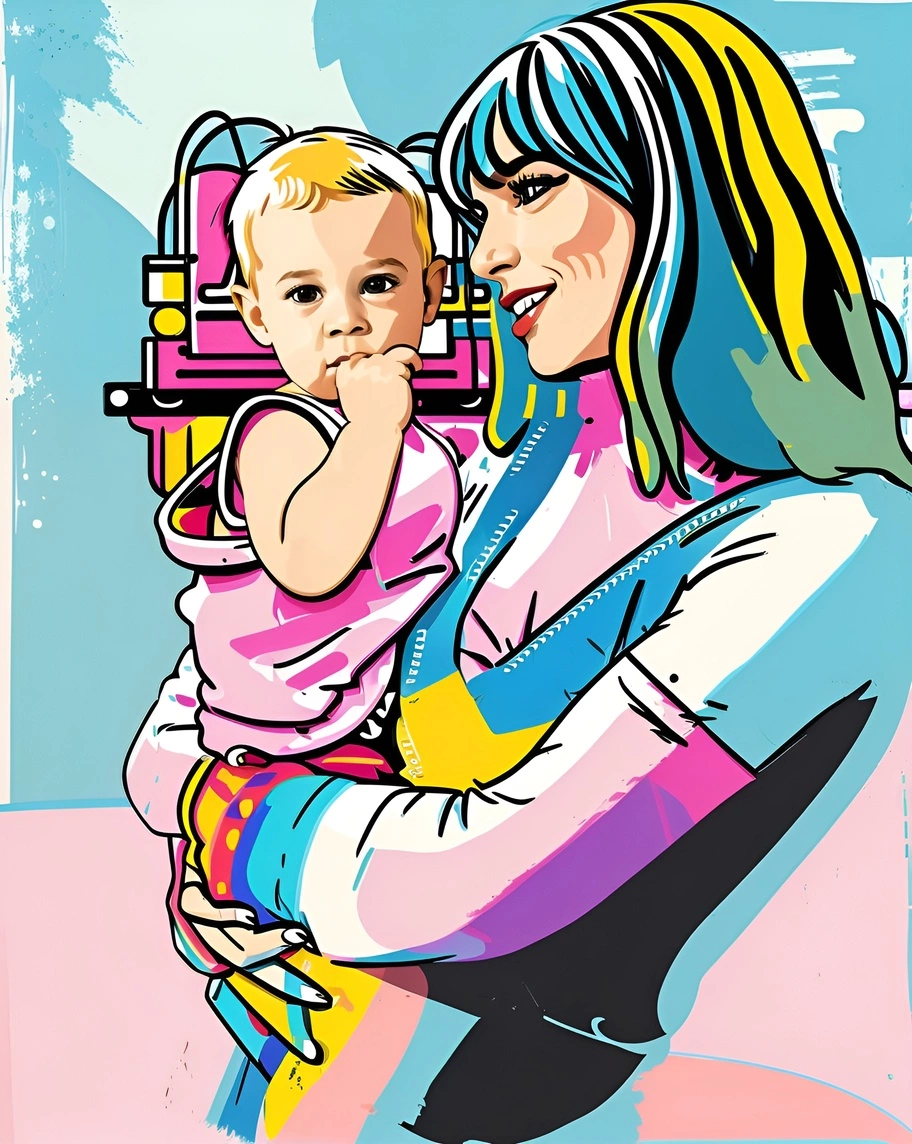 pop art della foto di famiglia