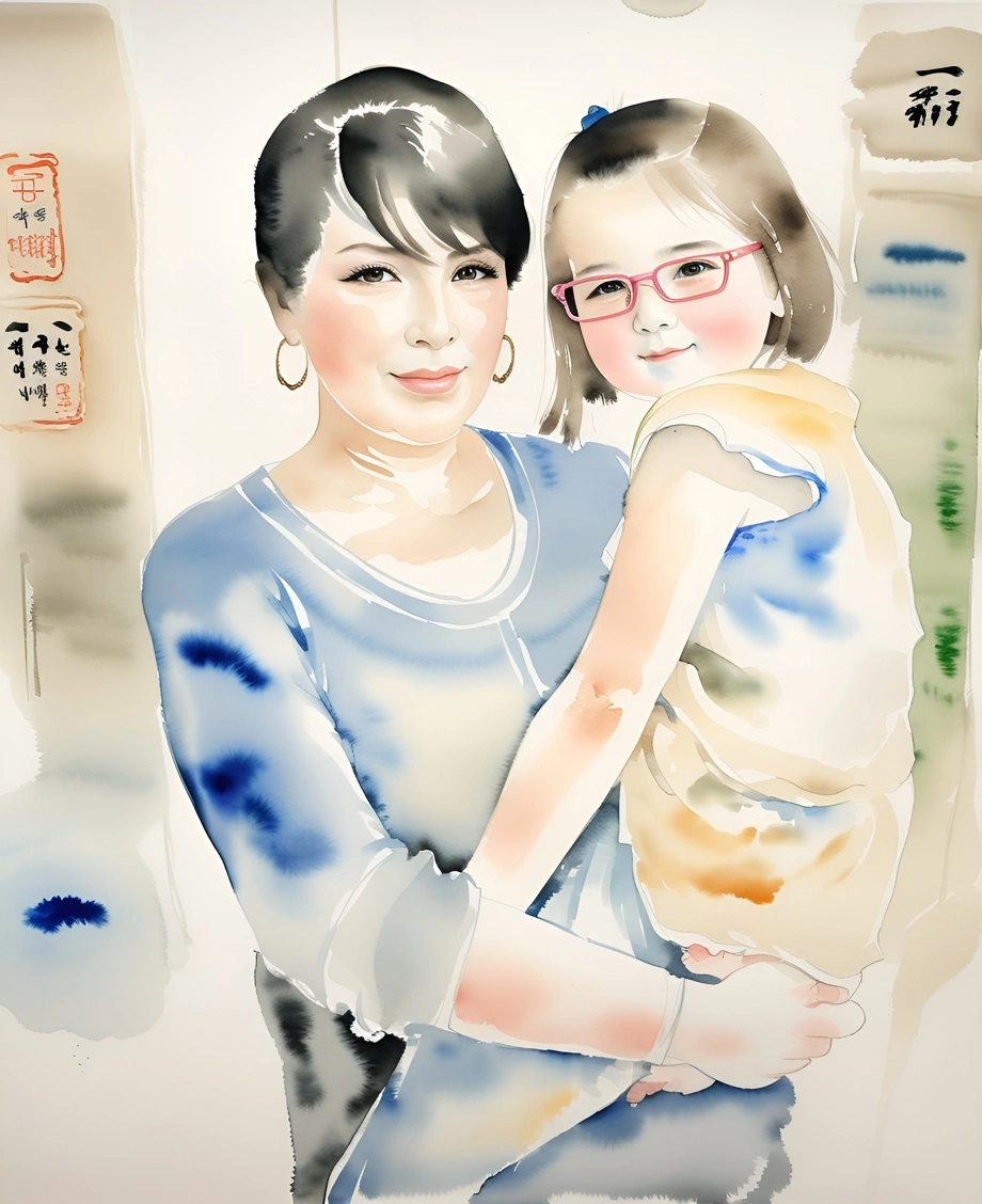 turn family photo into Chinese painting