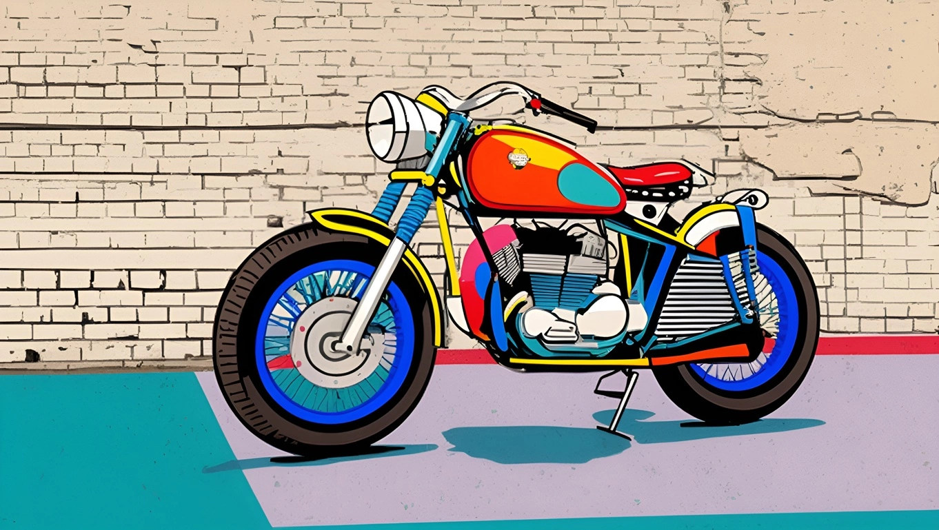 pop art of motorcycle photo