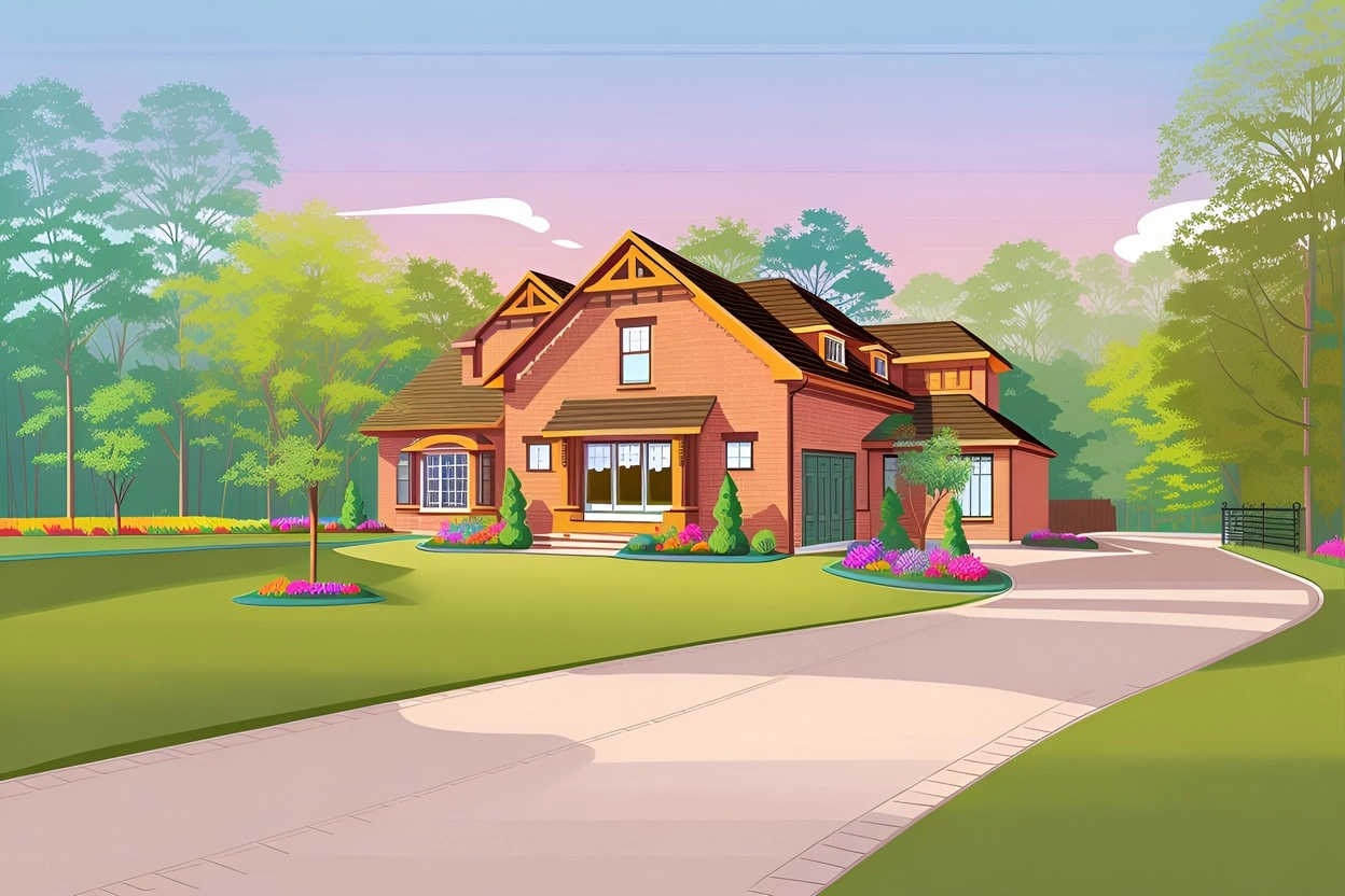 Vector at picture of a house, created from a reference photo by our AI art generator