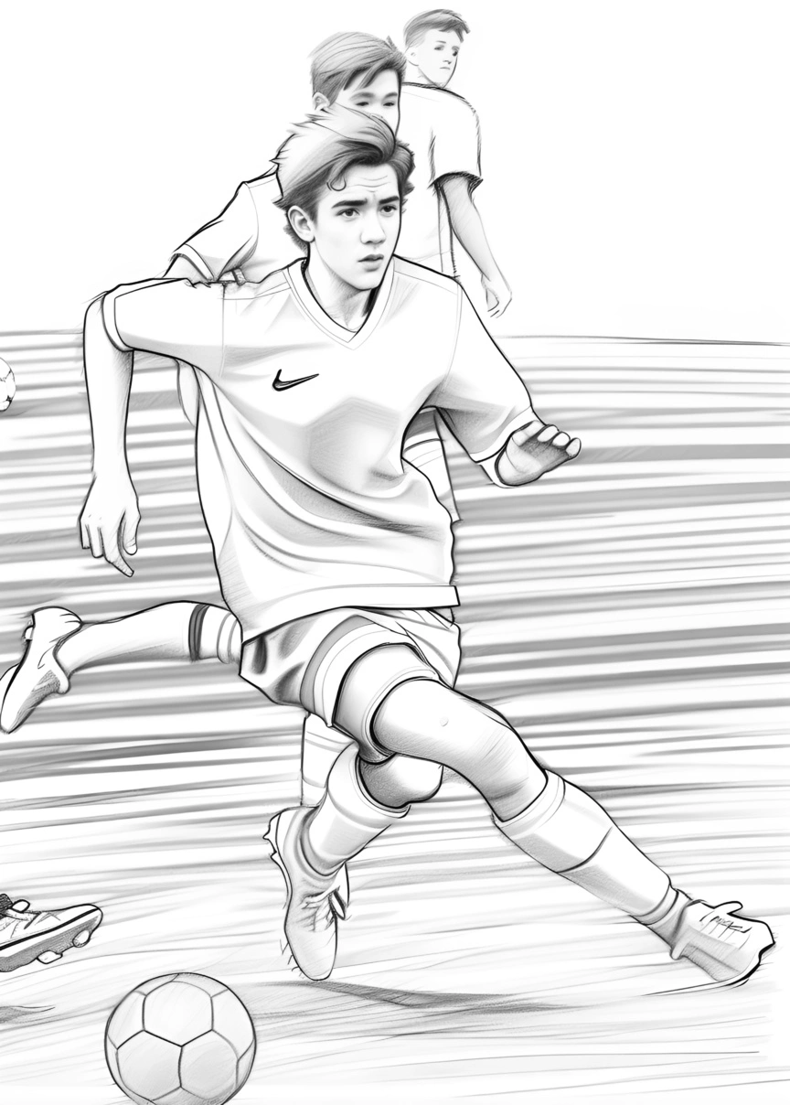 turns sports photos into pencil sketch drawing, with a generative AI app