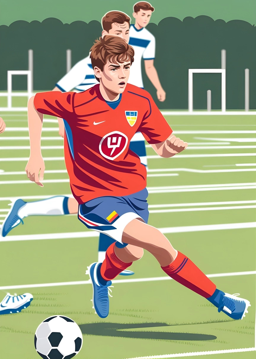 turns sports (soccer) photo into vector art (illustration)