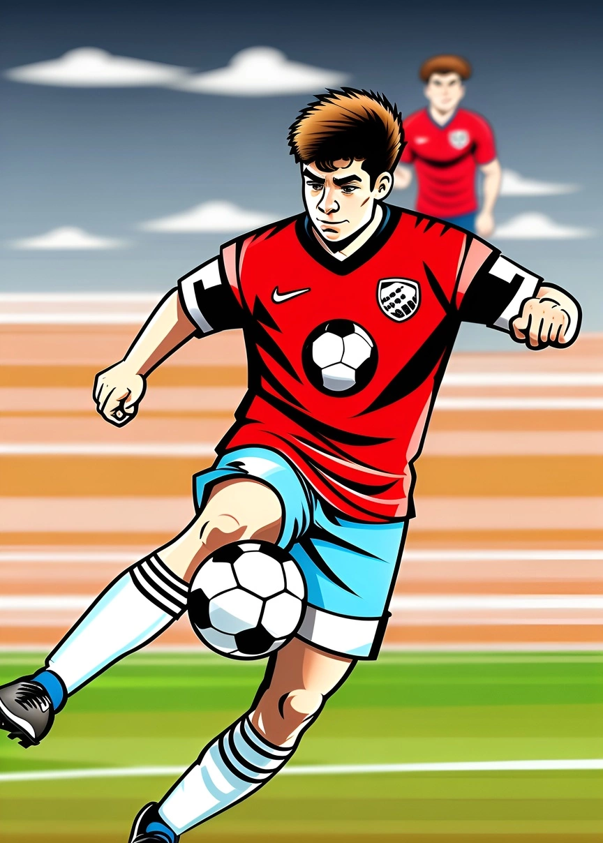 soccer sports caricature made from photo