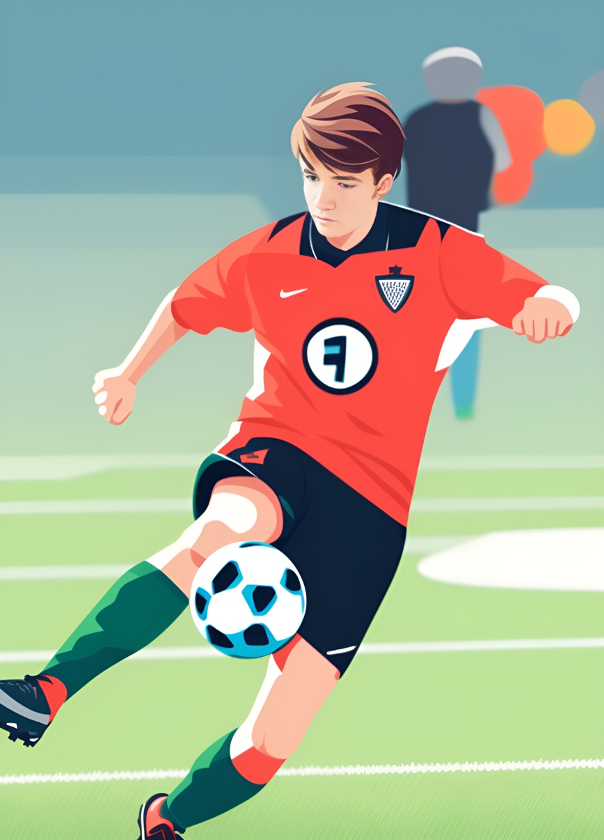 turns sports (soccer) photo into vector art (illustration)
