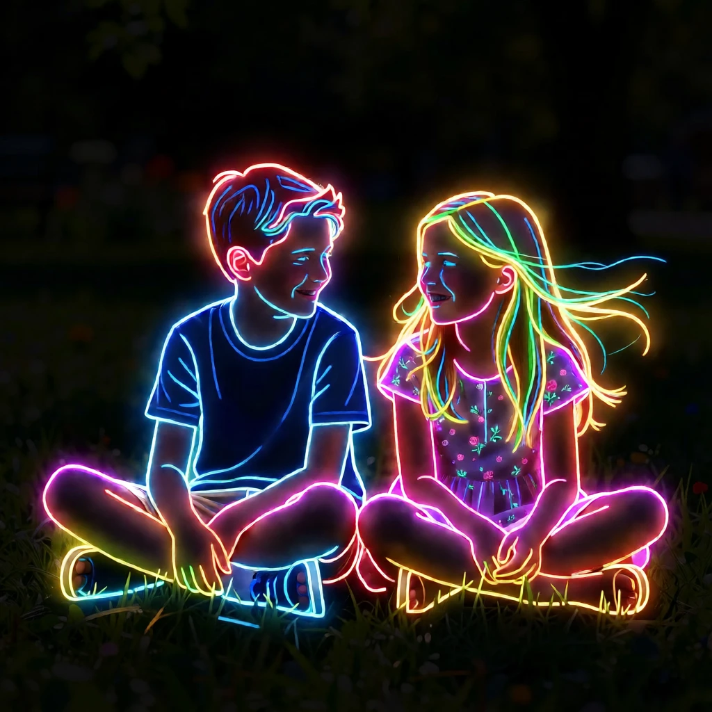 Neon Light generated by PortraitArt