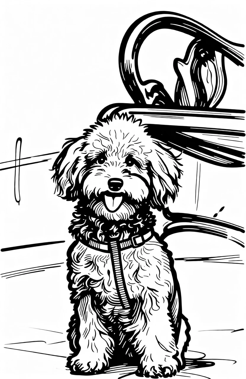 Illustration lignes épaisses générée par PortraitArt