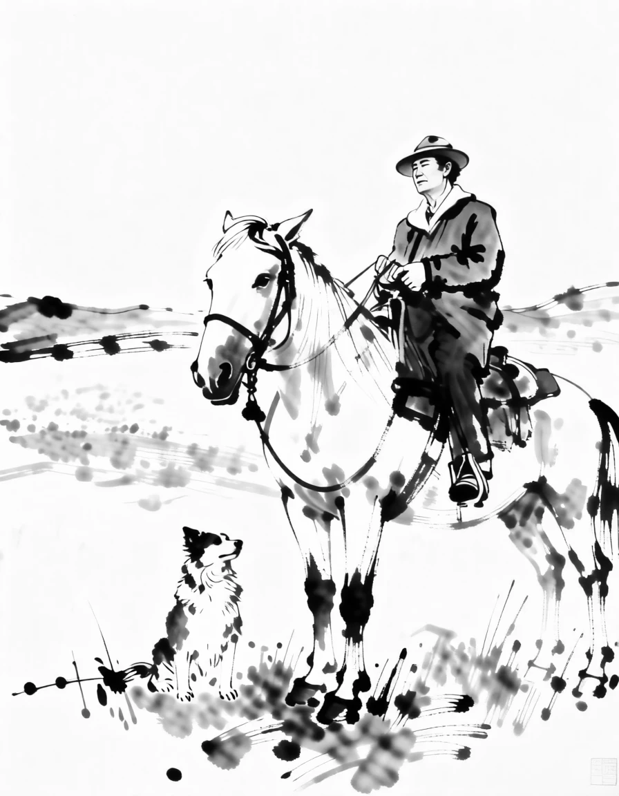 BW Ink Painting (Chinese) generated by PortraitArt