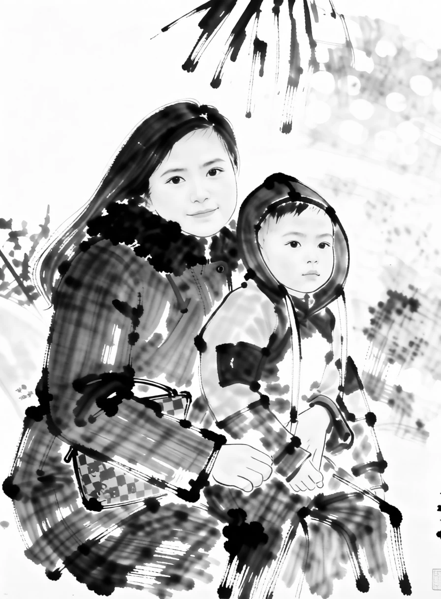 BW Ink Painting (Chinese) generated by PortraitArt