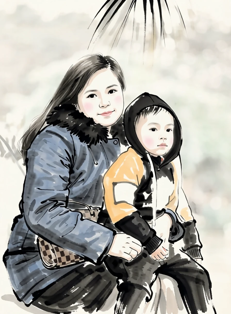 Sumi-e (Japanese) generated by PortraitArt