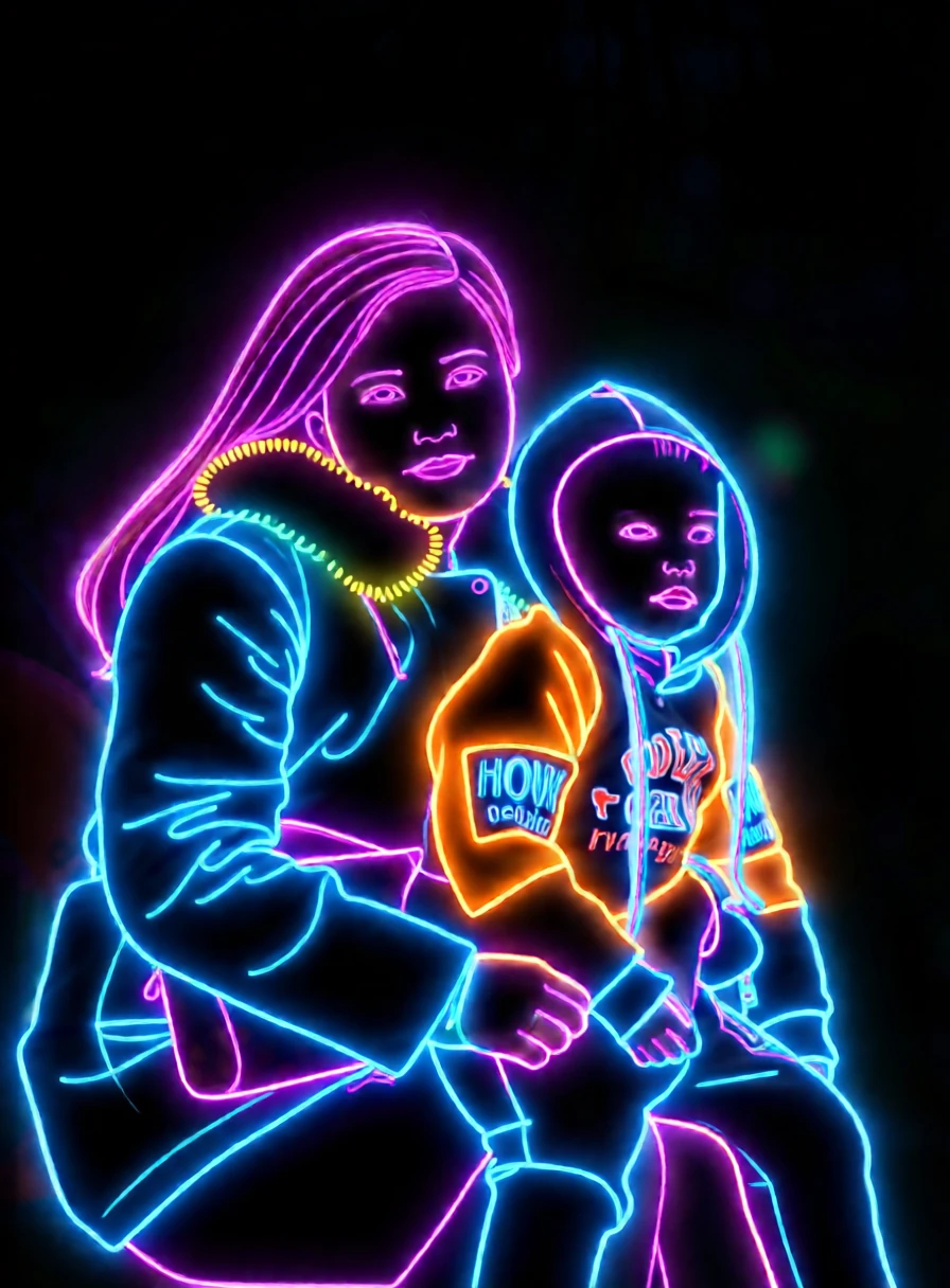 Neon Light generated by PortraitArt