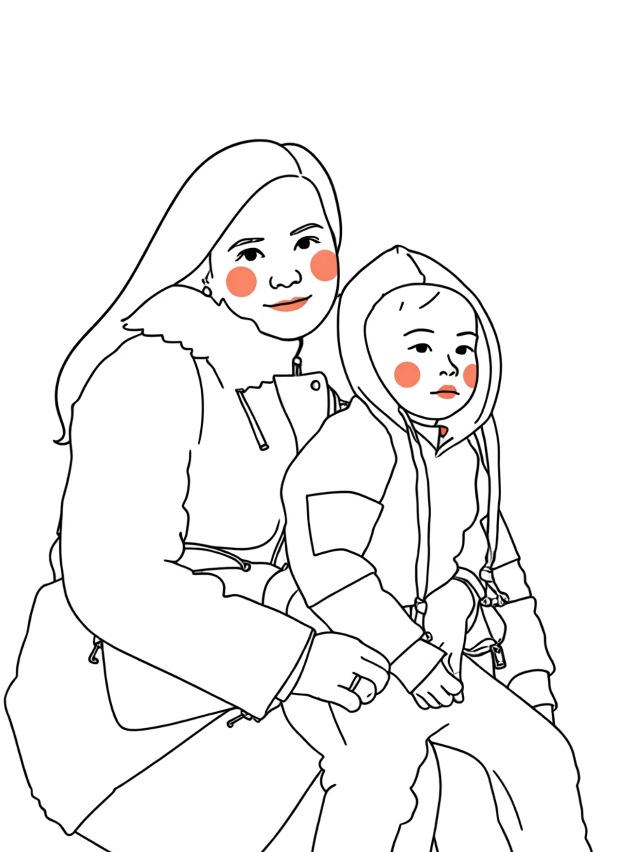 Warm Line Portraits generated by PortraitArt