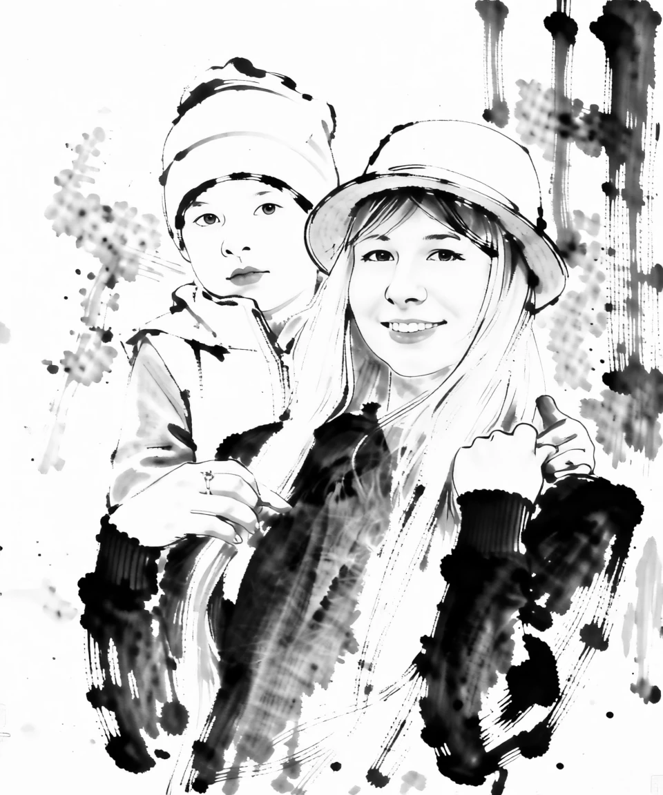 BW Ink Painting (Chinese) generated by PortraitArt
