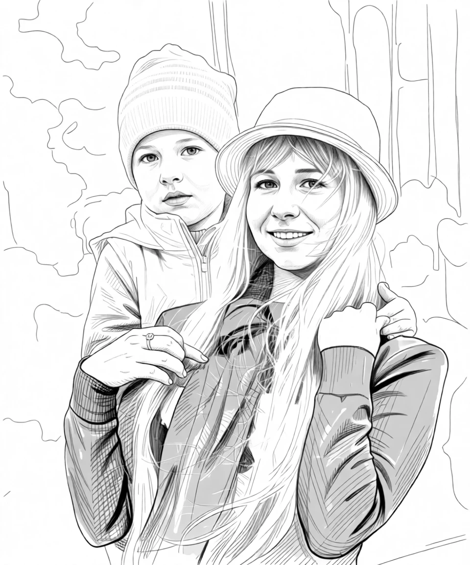 Dessin au crayon généré par PortraitArt