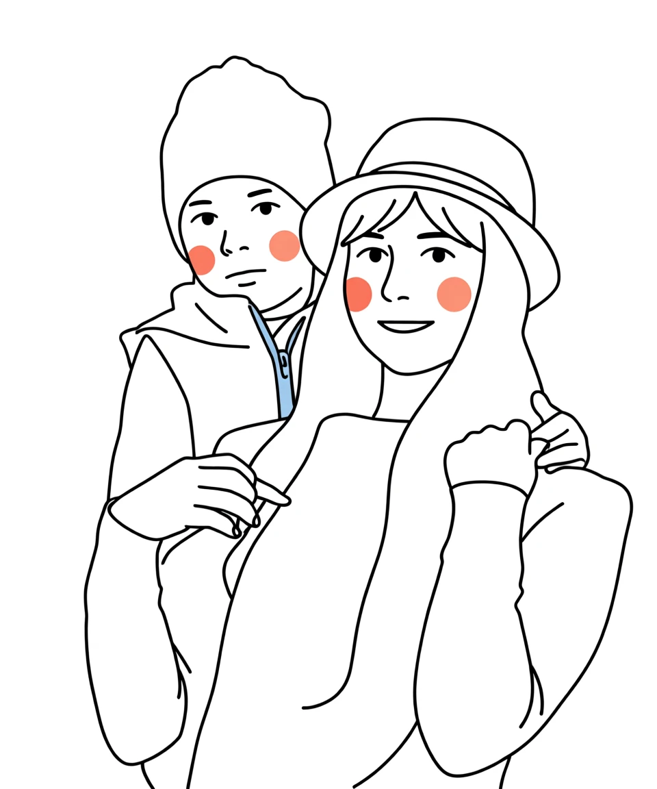 Warm Line Portraits generated by PortraitArt