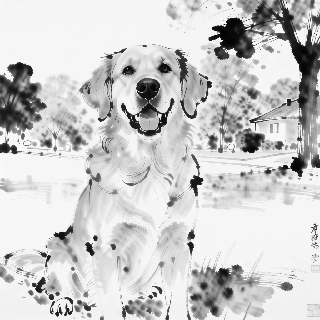 BW Ink Painting (Chinese) generated by PortraitArt