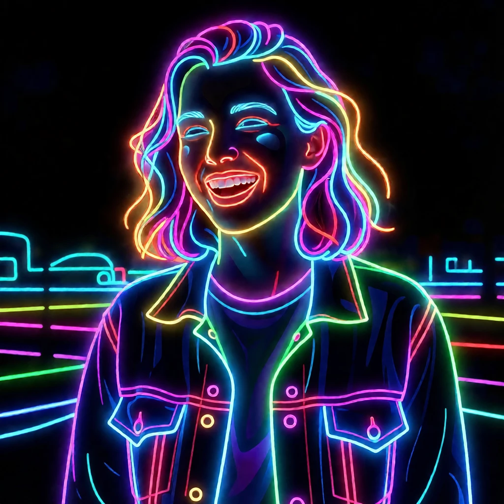 Neon Light generated by PortraitArt