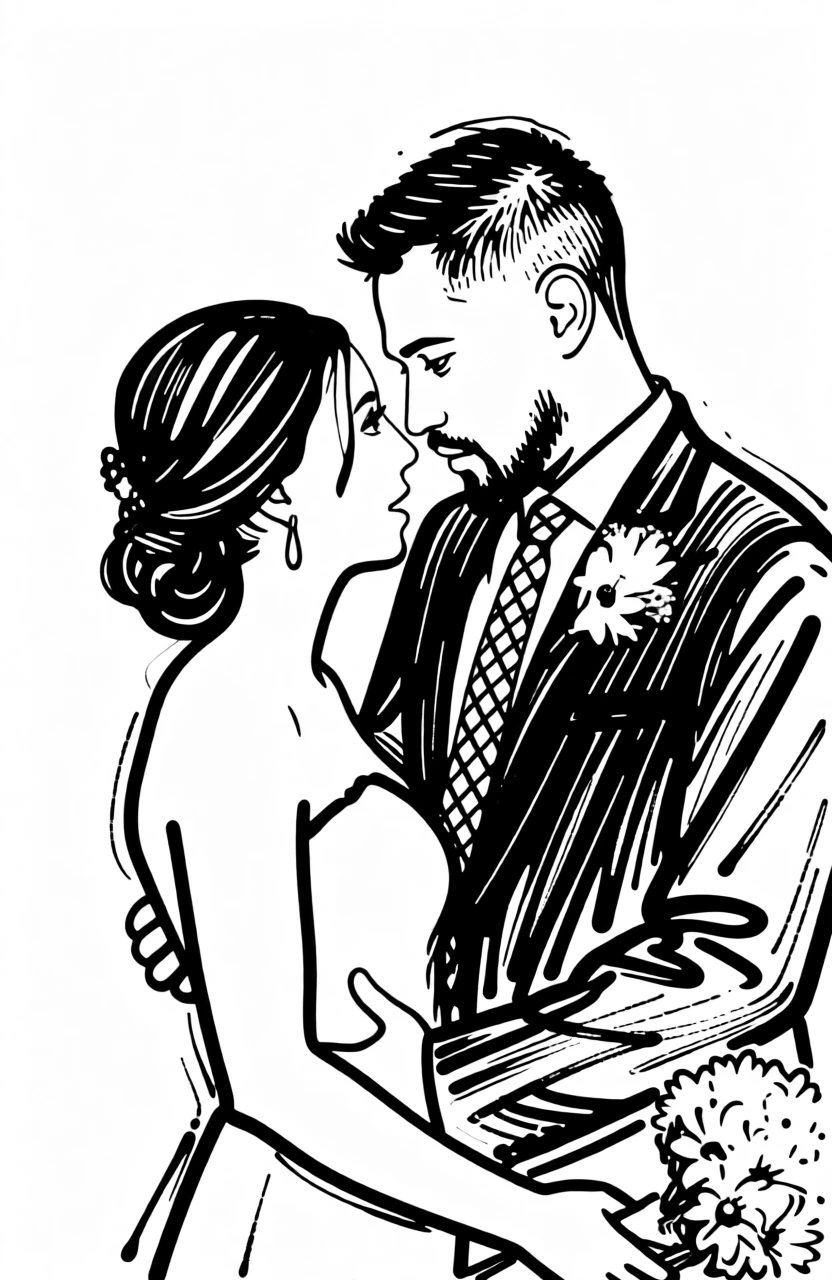 Illustration lignes épaisses générée par PortraitArt