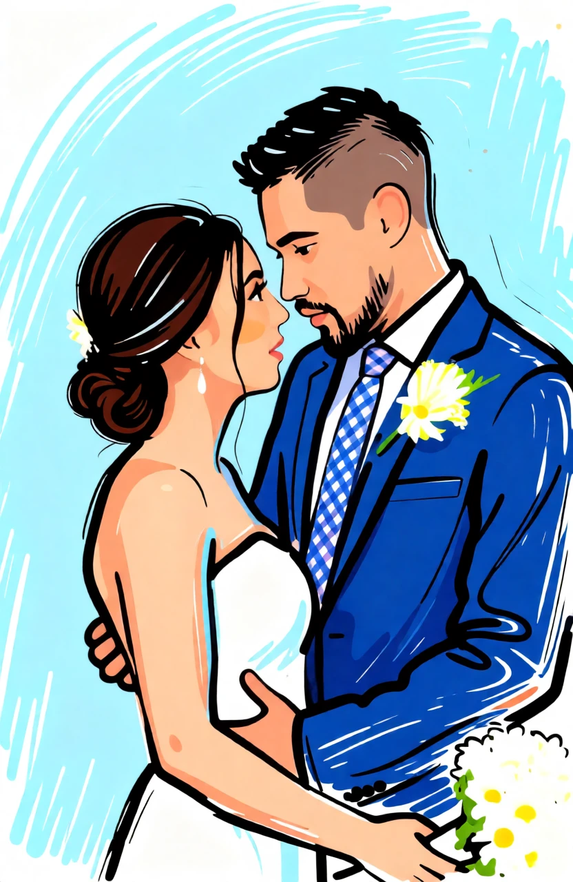 Illustration en lignes épaisses générée par PortraitArt