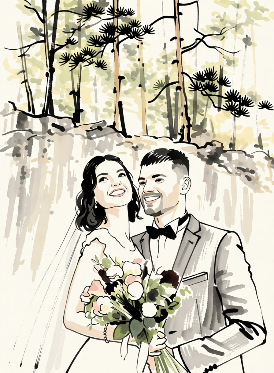 Sumi-e (Japanese) generated by PortraitArt