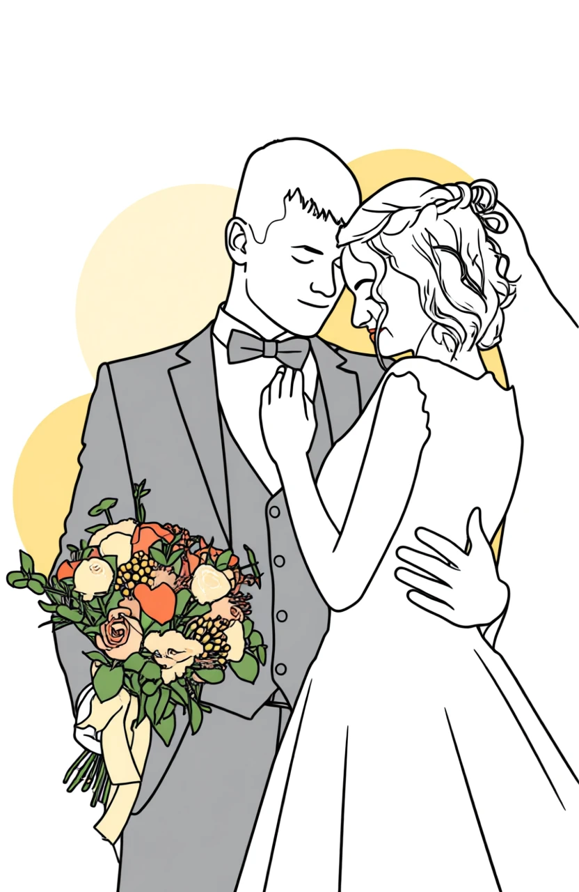 Dessin au trait coloré généré par PortraitArt